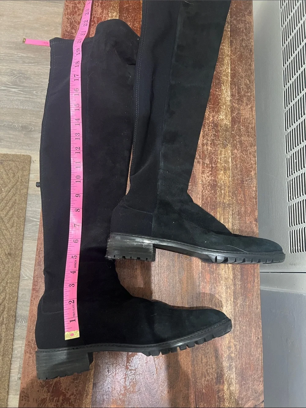 Stuart Weitzman Black Over-the-Knee Suede Boots
